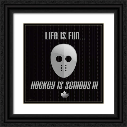 Hockey Is Serious Black Ornate Wood Framed Art Print with Double Matting by Moulton, Jo