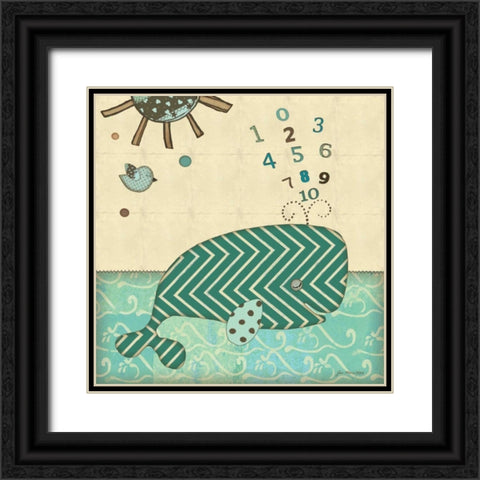 Number Whale Black Ornate Wood Framed Art Print with Double Matting by Moulton, Jo