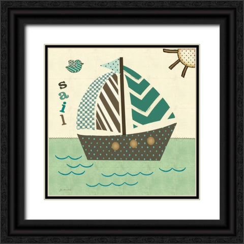 Sails West Black Ornate Wood Framed Art Print with Double Matting by Moulton, Jo