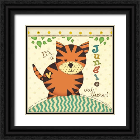 Jungle Tiger Black Ornate Wood Framed Art Print with Double Matting by Moulton, Jo