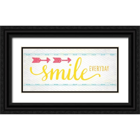 Smile Black Ornate Wood Framed Art Print with Double Matting by Pugh, Jennifer