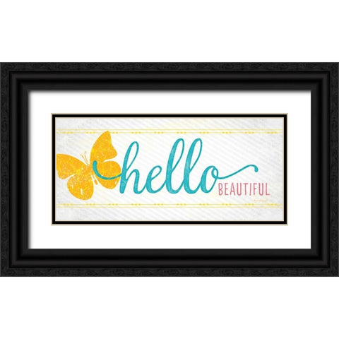 Hello Black Ornate Wood Framed Art Print with Double Matting by Pugh, Jennifer