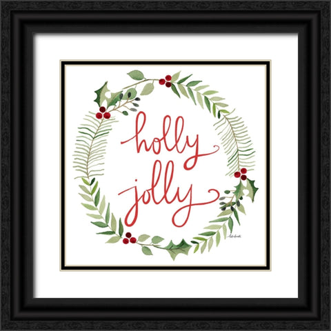 Holly Jolly Black Ornate Wood Framed Art Print with Double Matting by Doucette, Katie