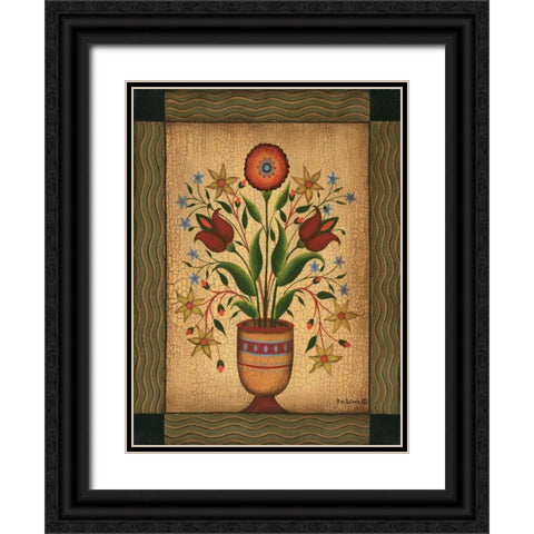 Floral Black Ornate Wood Framed Art Print with Double Matting by Lewis, Kim