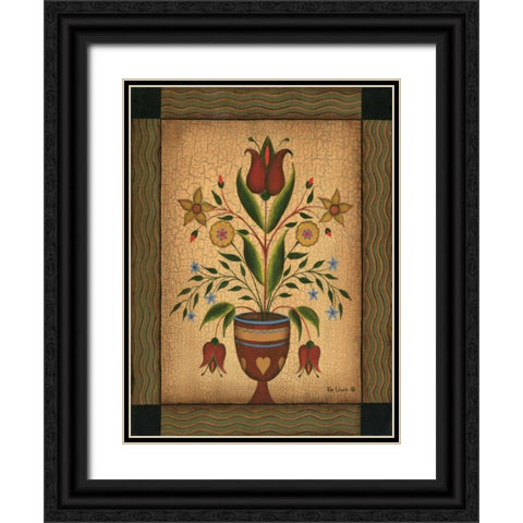 Floral II Black Ornate Wood Framed Art Print with Double Matting by Lewis, Kim
