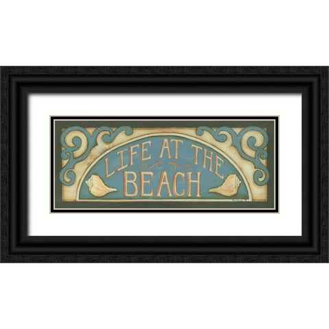 Life at the Beach Black Ornate Wood Framed Art Print with Double Matting by Lewis, Kim