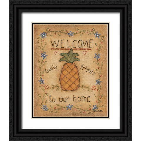 Pineapple Black Ornate Wood Framed Art Print with Double Matting by Lewis, Kim