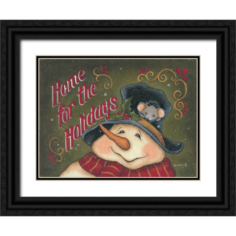 Home for the Holidays Black Ornate Wood Framed Art Print with Double Matting by Lewis, Kim