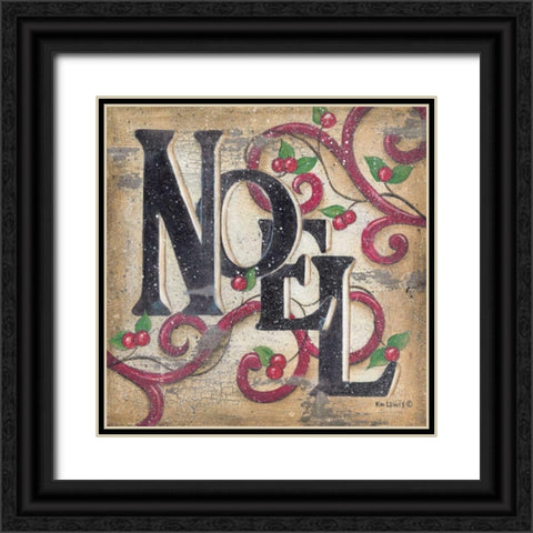 Noel Black Ornate Wood Framed Art Print with Double Matting by Lewis, Kim