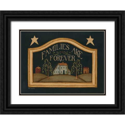 Families are Forever Black Ornate Wood Framed Art Print with Double Matting by Lewis, Kim