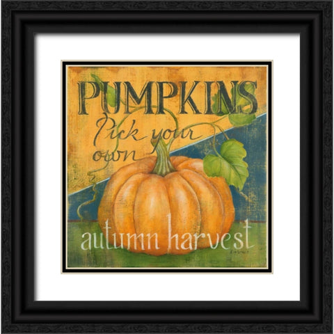Pick Your Pumpkins Black Ornate Wood Framed Art Print with Double Matting by Lewis, Kim