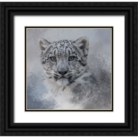 Snow Baby Black Ornate Wood Framed Art Print with Double Matting by Parker, Kelley