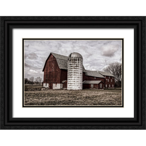 Big Red Black Ornate Wood Framed Art Print with Double Matting by Parker, Kelley