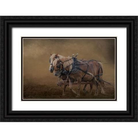 Getting the Job Done Black Ornate Wood Framed Art Print with Double Matting by Parker, Kelley