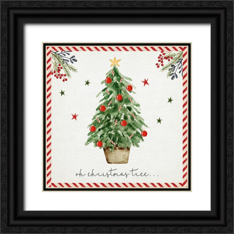 Oh Christmas Tree Black Ornate Wood Framed Art Print with Double Matting by ND Art