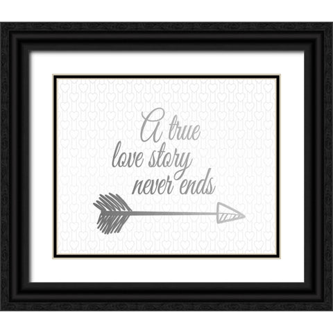 A True Love Story Black Ornate Wood Framed Art Print with Double Matting by Moss, Tara