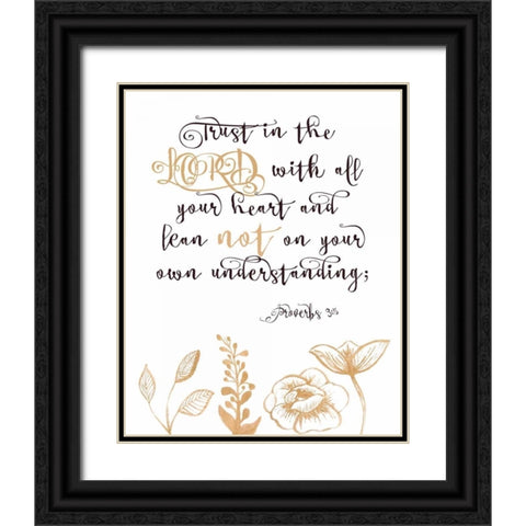 Proverbs 3-5 Black Ornate Wood Framed Art Print with Double Matting by Moss, Tara