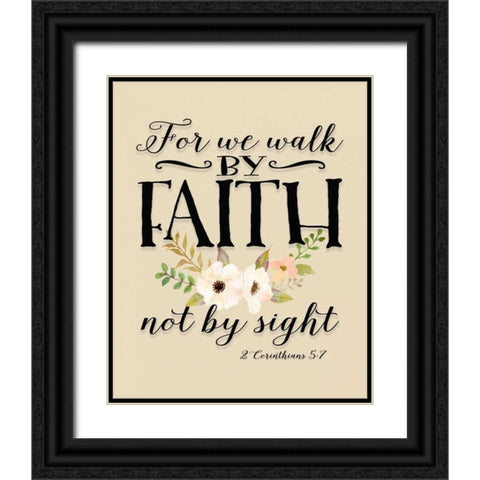 For We Walk Flowers Black Ornate Wood Framed Art Print with Double Matting by Moss, Tara