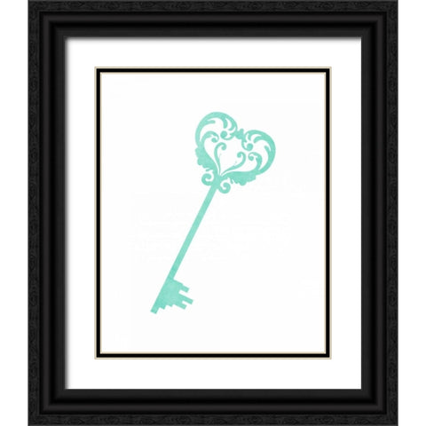 Mint Key Black Ornate Wood Framed Art Print with Double Matting by Moss, Tara