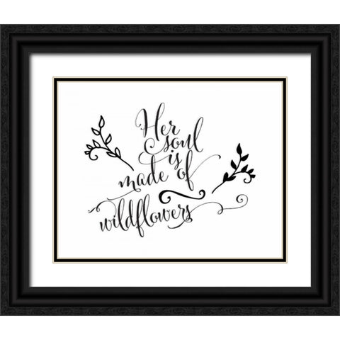 Her Soul is Made of Wildflowers Black Ornate Wood Framed Art Print with Double Matting by Moss, Tara
