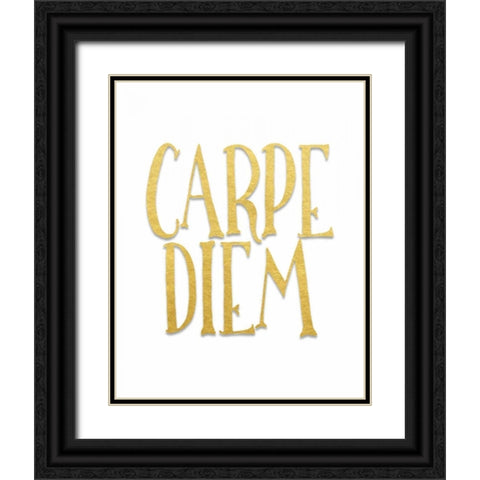 Carpe Diem Black Ornate Wood Framed Art Print with Double Matting by Moss, Tara