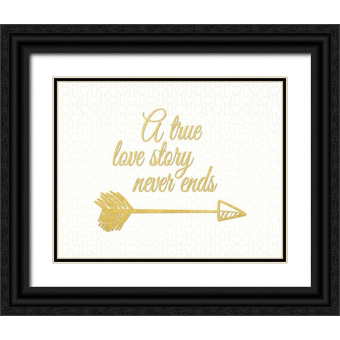 A True Love Story Black Ornate Wood Framed Art Print with Double Matting by Moss, Tara