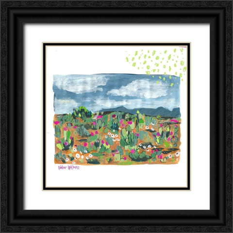 Cactus Landscape Black Ornate Wood Framed Art Print with Double Matting by Wieners, Valerie