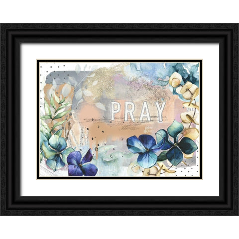 Pray Black Ornate Wood Framed Art Print with Double Matting by Wieners, Valerie