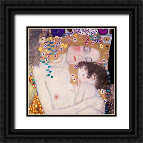 Le Tre eta della donna Black Ornate Wood Framed Art Print with Double Matting by Klimt, Gustav