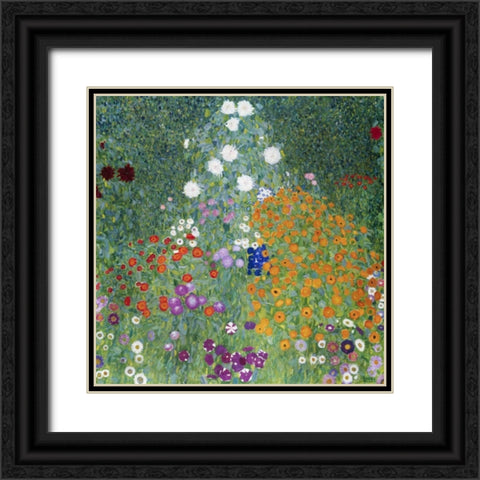 Farmers Garden Black Ornate Wood Framed Art Print with Double Matting by Klimt, Gustav