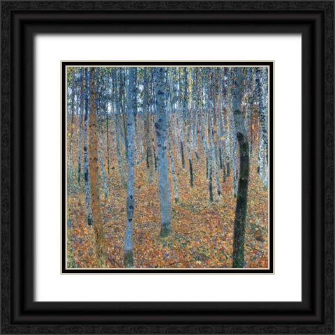 Beech Grove I Black Ornate Wood Framed Art Print with Double Matting by Klimt, Gustav
