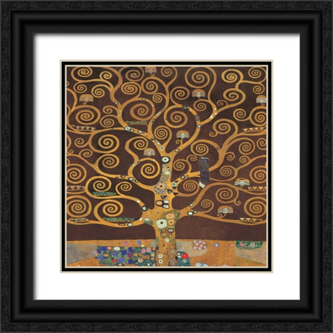 Tree of Life-Brown II Black Ornate Wood Framed Art Print with Double Matting by Klimt, Gustav