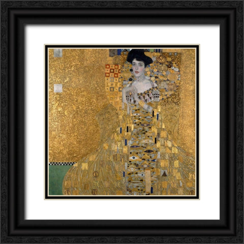 Portrait of Adele Bloch-Bauer Black Ornate Wood Framed Art Print with Double Matting by Klimt, Gustav