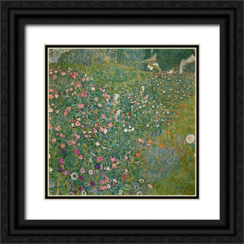 Italian Garden Landscape Black Ornate Wood Framed Art Print with Double Matting by Klimt, Gustav