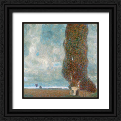 Big Poplars Black Ornate Wood Framed Art Print with Double Matting by Klimt, Gustav