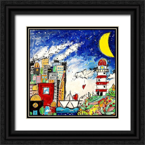 Nella citta dei sogni cE sempre amore Black Ornate Wood Framed Art Print with Double Matting by Wallas