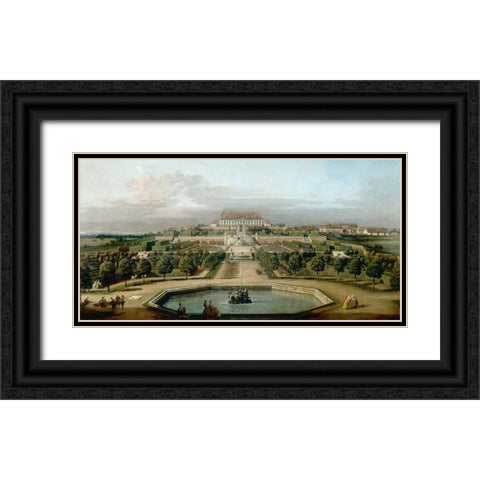 Gardenview of the Kaisers Summer Palace Black Ornate Wood Framed Art Print with Double Matting by Bellotto, Bernardo