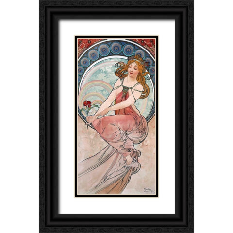La-peinture Black Ornate Wood Framed Art Print with Double Matting by Mucha, Alphonse
