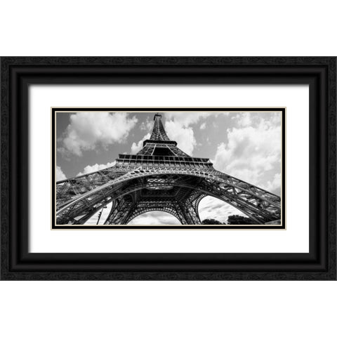 The Eiffel Tower in spring Black Ornate Wood Framed Art Print with Double Matting by Jonette, Elias