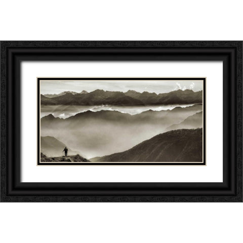 Across my world Black Ornate Wood Framed Art Print with Double Matting by Ferrua, Fulvio