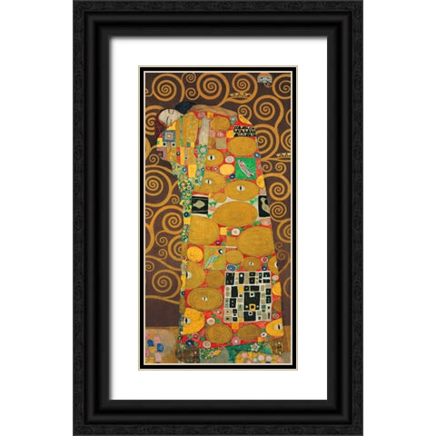 Tree of Life-Brown III Black Ornate Wood Framed Art Print with Double Matting by Klimt, Gustav