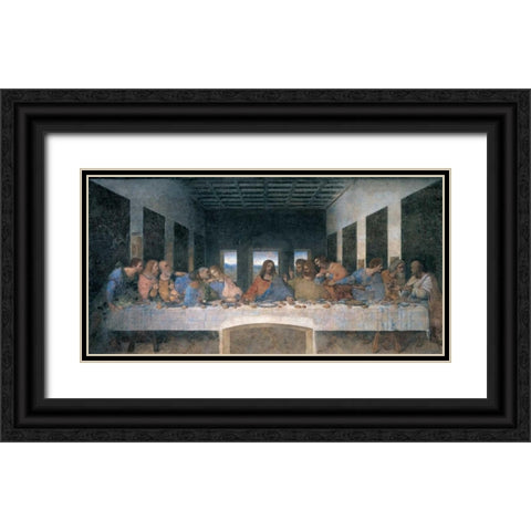 L ultima cena Black Ornate Wood Framed Art Print with Double Matting by da Vinci, Leonardo