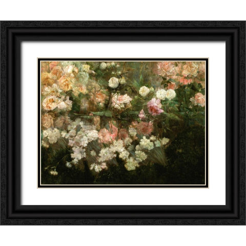 Garden in May Black Ornate Wood Framed Art Print with Double Matting by Dewing, Maria Oakey
