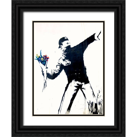 Bethlehem, Palestine (detail) Black Ornate Wood Framed Art Print with Double Matting by Anonymous (attributed to Banksy)