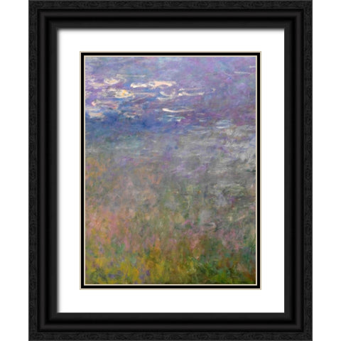 Water Lilies II Black Ornate Wood Framed Art Print with Double Matting by Monet, Claude