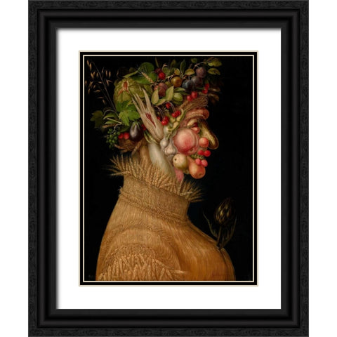 Summer Black Ornate Wood Framed Art Print with Double Matting by Arcimboldo, Giuseppe