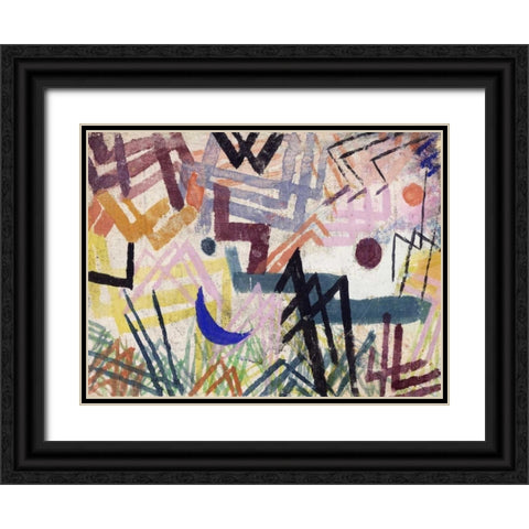 The Power of Play in a Lech Landscape Black Ornate Wood Framed Art Print with Double Matting by Klee, Paul