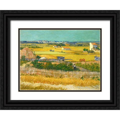 De oogst Black Ornate Wood Framed Art Print with Double Matting by van Gogh, Vincent