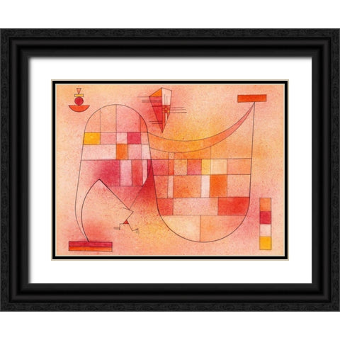 Yellow Pink Black Ornate Wood Framed Art Print with Double Matting by Kandinsky, Wassily
