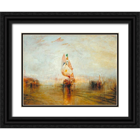 The Sun of Venice going to Sea Black Ornate Wood Framed Art Print with Double Matting by Turner, William